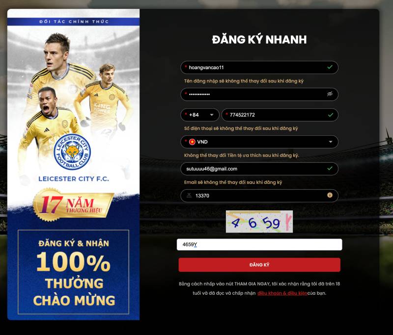 Bước 3: Cung cấp đầy đủ thông tin cá nhân