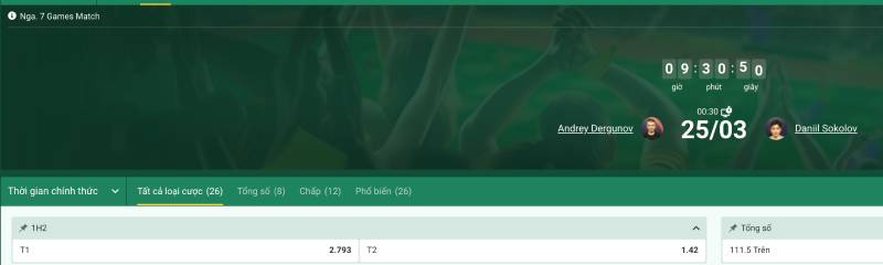 Tỷ lệ cược tay cơ thắng trận